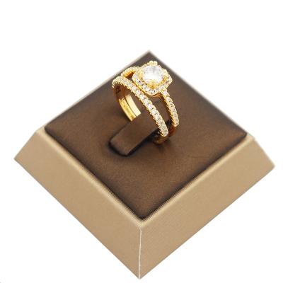 China 2021 Fashion Fashion Hot Sale Jewelry Ring Sets With 3A Zircon 18k Gold Plated Copper Jewelry Rings for sale