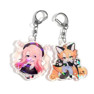 China Lingban eco-friendly custom gift unique products to sell online 2023 to make your design hologram epoxy acrylic charms keychains for sale