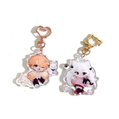 China Lingban eco-friendly make your own acrylic keychains custom printing anime epoxy acrylic charms for sale