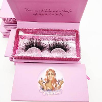 China Reusable Unique Custom Logo Packing Boxes Individual Lick Mink Lashes 25mm Fluffy Mink Lashes Wholesale Seller for sale