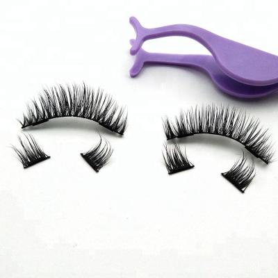 China Best Selling Faux Mink Fur Magnetic Eyelashes Long Eyeliner With Natural Magnetic Eyelash Curler and Eyelashes Kit for sale