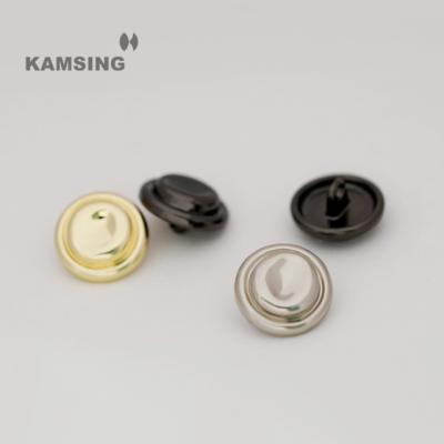 China KAMSING-concise design dry cleaning L-gold color shiny metal buttons for woman clothing sewing buttons for sale