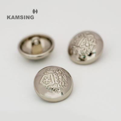 China KAMSING-factory dry cleaning design round metal exterior custom leg buttons for women coat and shirt for sale