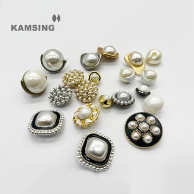 China Custom White Pearl Leg from KAMSING Dry Cleaning- Sewing Brass Buttons for Shirt Coat Garment Clothes Accessories for sale