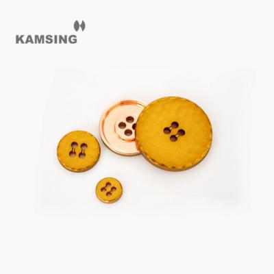 China KAMSING 4 holes dry cleaning metal leg buttons for clothing zinc button for shirts accessories custom rose gold snap button with logo for sale