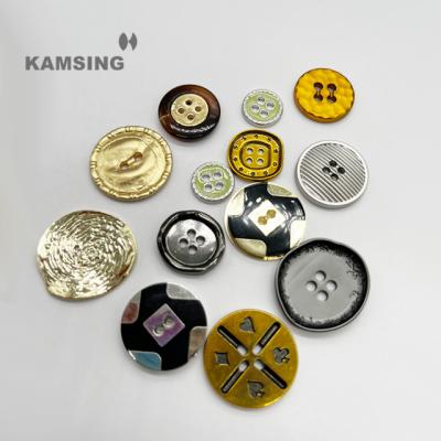 China KAMSING Dry Cleaning - Fashion Custom 2/4 Holes Sewing Metal Dress Shirt Buttons For Clothes for sale