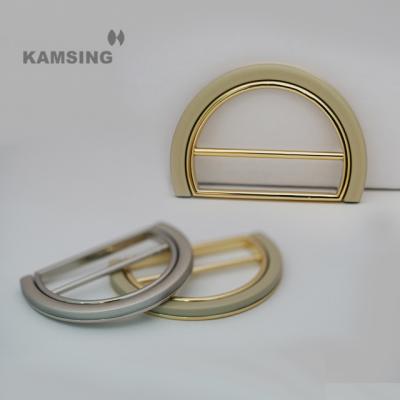 China Kamsing- Style Customized Half Size Nickel Free New Around D Ring Buckles Gold Sliver Metal Belt Buckle For Cloth Bag Bib Pants for sale