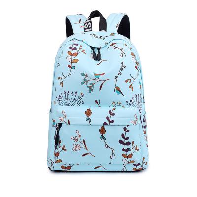 China Customized cool polyester fashion waterproof backpack schoolbag female student forest printing ladies backpack for sale