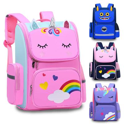 China Waterproof 1-6 Primary School School Bag Children's Shoulders Lighting Up Large Capacity Cute Cartoon Printed LOGO Backpack for sale