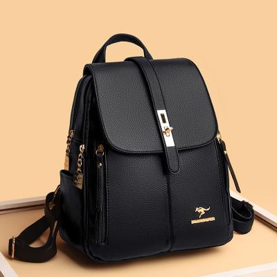 China Summer fashion ladies PU bag single shoulder school bag Korean casual small student soft leather anti-theft backpack for sale