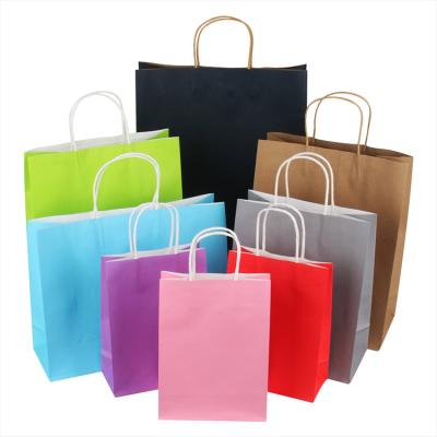 China Biodegradable Promotional Kraft Paper Bag Shopping Paper Bag With Handle Gift Bag for sale