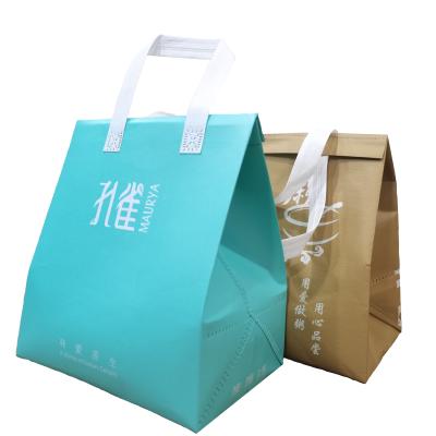 China Waterproof Reusable Economic Foldable PP Nonwoven Handled Thermal Packaging Bags For Food for sale