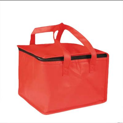 China Waterproof Custom Logo Lunch Bag Polyester Refrigerated Pizza Bag Outdoor Insulated Cooler Bag for sale