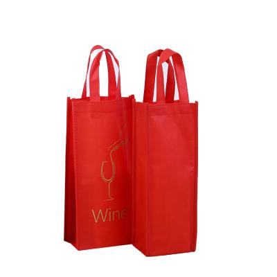 China Recyclable Personalized Nonwoven PP Wine Carrier Bottle Carrier 2 Bottle Wine Bag for sale