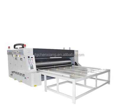 China Hotels Semi Automatic Chain Feeder Flexo 2 Color Printing Slotting Rotary Die Cutting Machine for sale