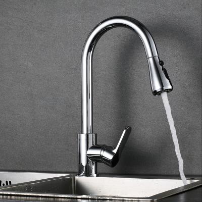 China Pull Out Spray Ware High Quality Sanitary Stainless Steel Hot And Cold Single Handle Deck Mounted Sink Water Mixer Tap Faucet Kitchen Faucet for sale