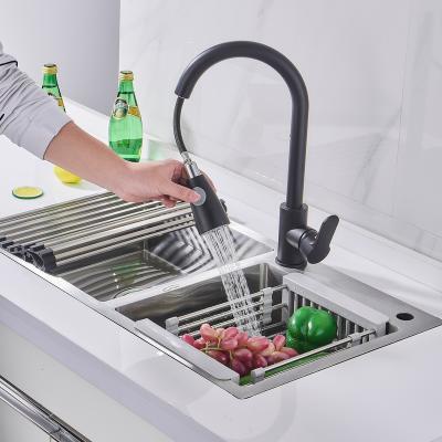 China Pull Out High Quality Smart Spray Kitchen Faucet Main Body Brass Kitchen Faucet 360 Degree Pull Down Rotatable Kitchen Faucet for sale