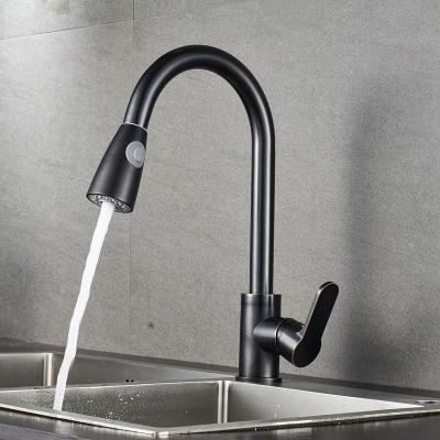 China High Quality 304 Stainless Steel &brass Pull Out Kitchen Faucet With Single Pull Down Sprayer Handle Spring Kitchen Sink Kitchen Faucet for sale