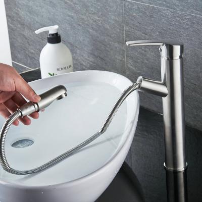 China Exquisite Design Right Angle Handleless Slide Bar Deck Mounted Chrome Round Basin Faucet With Water Saving Hidden Aerator for sale