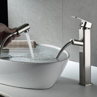 China New Style NICKEL Basin Faucet Brass Waterless Slide Bar Tap 360 Degree Multifunctional Modern Bathroom Wasserhahn Faucet for sale