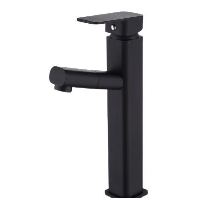 China Without Slide Bar Design Popular Brass Single Handle Bath Sink Faucet Graphite Bathroom Basin Faucet Mixer Square for sale