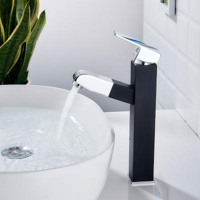 China Modern Designed Sense Faucets Stainless Steel Basin Bathroom Face Wash Faucet Black Basin Faucet for sale