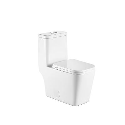 China Double-Flow Double Wc Sanitary Ware Decoration Sanitary Toilet Economic Flush Square One-Piece Lavatory Toilet for sale