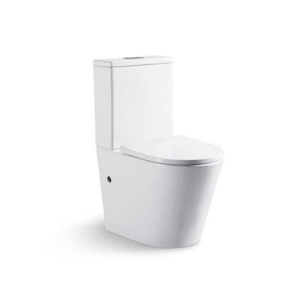 China Double-Flow P-Trap Double Flush Rounded Matt Sanitary Ware Toilet WC Rimless Chests With Watermark for sale