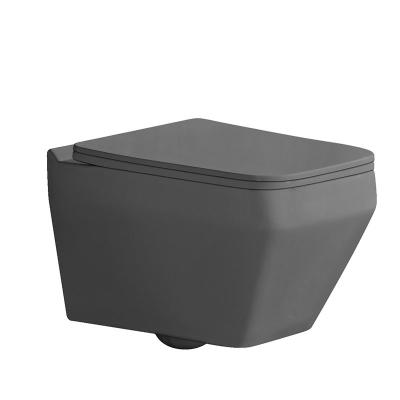 China Hidden Wall Hung Unique Cistern Design 2022 Gray Toilet Ceramic Sanitary Ware Modern Toilet Bowls WC Dresser for sale