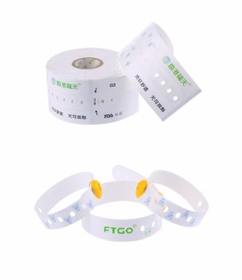 China Contain 82% Purity Nano Silica FTGO Hospital Wristband Thermal Patient Roll Waterproof Wholesale Hospital Use Wristband for sale