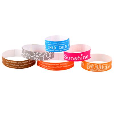 China Easy to wear and use FTGO to design your own numbered or barcoded paper wristbands for events for sale