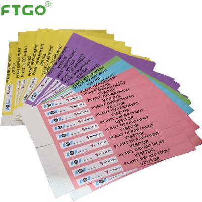 China Colorful FTGO Tyvek Event Waterproof Paper Custom Wristbands For Park Tickets for sale