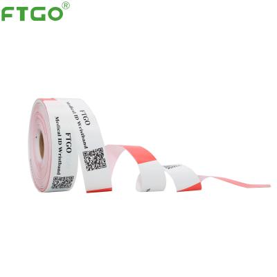 China Adhensive Wristband FTGO Medical Disposable Hospital ID Wristband Adult Wear Medical ID Wristband for sale