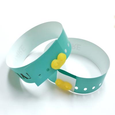 China China FTGO Adhesive ID Wristband PET Wrist Band Custom Event Party Wristbands for sale