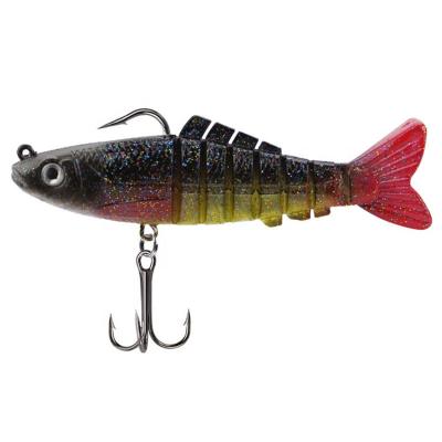 China High Carbon Steel + PVC Plastic 9cm 18g Big Hard Lure S Shape Double Tail Colors Soft Bait Lure 3d Fishing Tackle Eyes Fishing Lure Hooks for sale