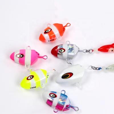 China 100G 150G 200G 250G 300G Lead Metal Freshwater Jig Lure UV Light Jig for sale