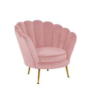 China Other Modern Nordic Lightweight Luxury Velvet Shell Armchair Accent Sofa Chairs Furniture Peacock Chair Gold Iron Legs For Living Room for sale