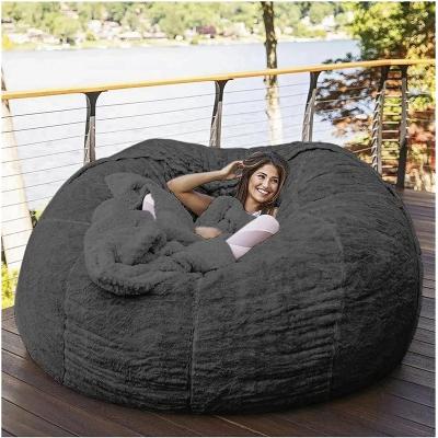 China Storage Choose No Fillers Indoor Faux Fur Beanbag Bed Couch Sofa Lounger Lazy Cover Large Bean Bag Sofa Chair Giant For Adult Kids for sale