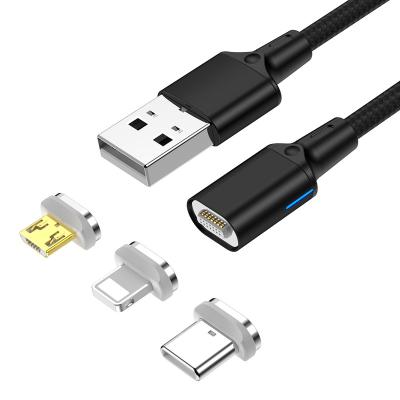 China Multi Function Data Transfer Cable 3in1 USB Data Cable USB Magnetic Charging Fast Charging Magnetic Cable For Apless Android Type-C for sale