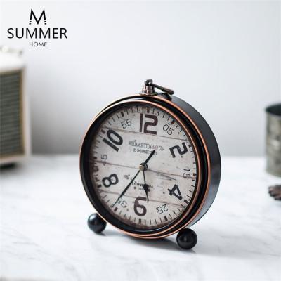 China Antique Nordic Creative Interior Ministry Clock Iron Style Wall Clock Decorative Retro Decor for sale