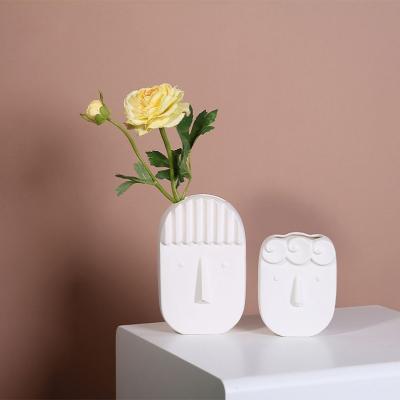 China Living room luxury Nordic creative floral face decoration Morden vase ceramic vase decoration for sale