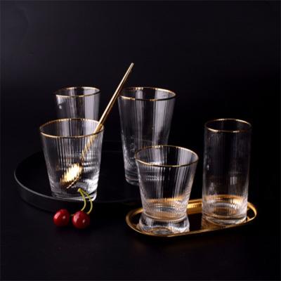 China Household Phnom Penh Crystal Juice Glass Whiskey Cup Home Regular Fresh Vertical Decoration for sale