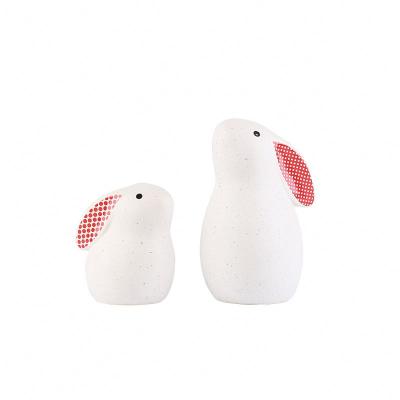 China 100% Handmade Hot Sale Rabbits Design Crafts Simulation Ceramics Ornament Room Decoration Accessories for sale