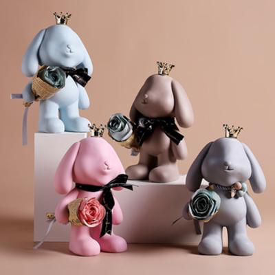 China China Fresh Cute Little Rabbit Animal Ornaments Design Resin Crafts And Art Decoration for sale