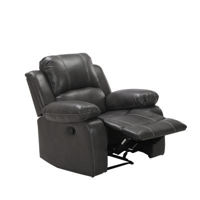 China Gray Leather Manual Recliner Extendable Sofa For Living Room Bedroom Home Theater Furniture Recliners for sale