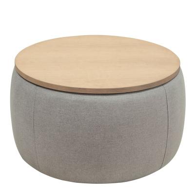 China Sneaker Round Storage Ottoman Coffee Table Leg With Removable Lid Tray Ottoman Pouf Ottoman for sale