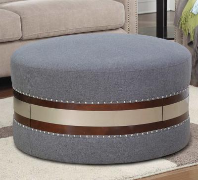 China Other Luxury Home Furniture Ottoman Round Bench Fabric Seat Foot Stool For Bedroom Living Room Stool for sale