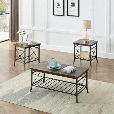 China (Other) 3pk Adjustable Cocktail Table Set for Lounge, Casual 3-Piece Table Set 1 Cocktail and 2 End Table Sets for sale