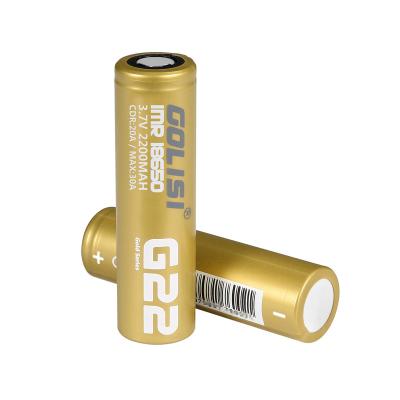 China Wholesale Home Appliances Golisi Li-ion Battery 3.7V 2200mah Rechargeable 18650 Lithium Cell for sale