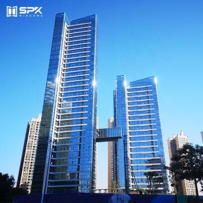 China Modern Construction Aluminum Exposed Concealed Wall Unitized Facade System Design Stick System Built Glass Frame Curtain Wall Price for sale